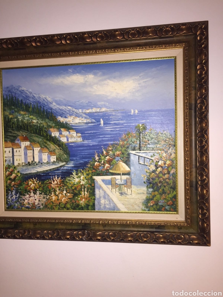 Arte: CUADRO AL &Oacute;LEO PAISAJE MARITIMO - Foto 3