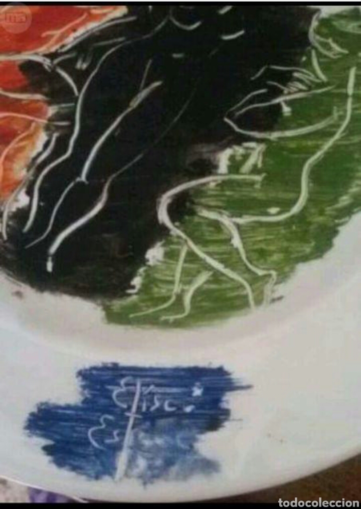 Arte: plato vintage, pintado al oleo - Foto 2