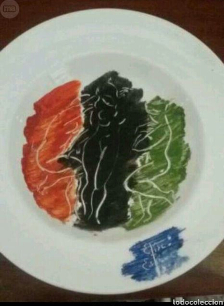 Arte: plato vintage, pintado al oleo - Foto 4