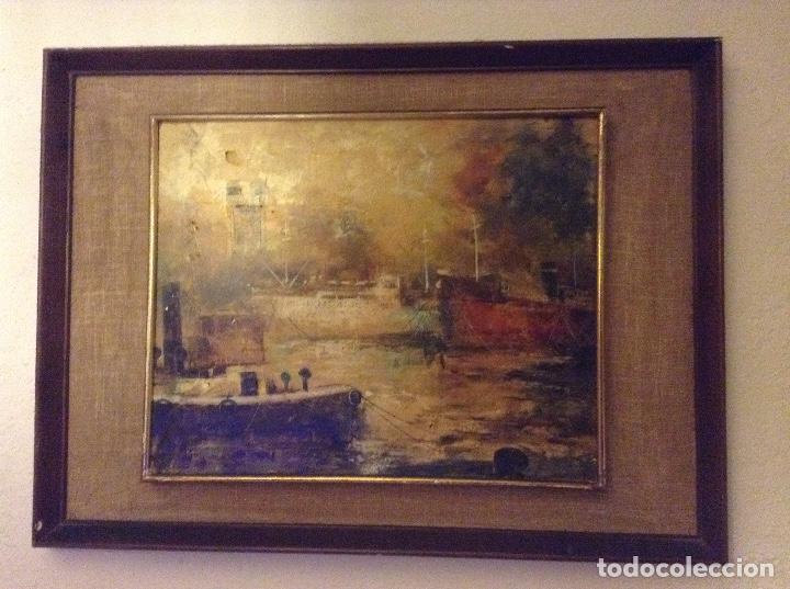 Arte: &Oacute;leo barcos en astillero - Foto 1