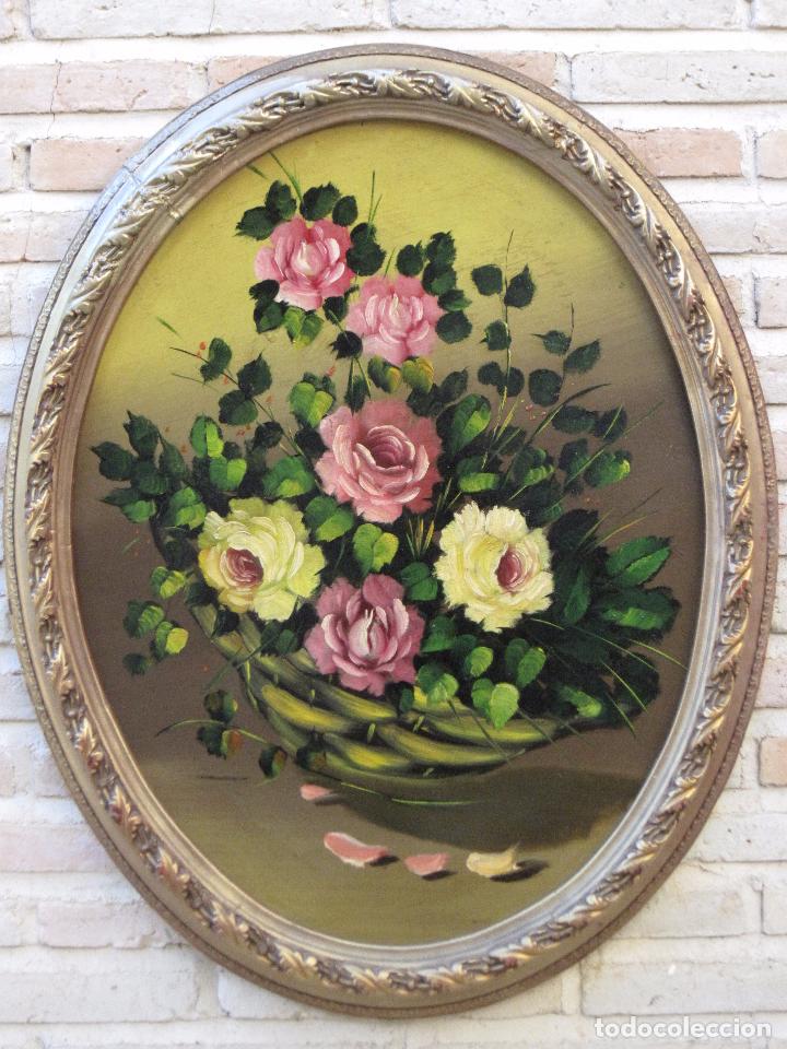Arte: CUADRO PINTADO AL OLEO CON MARCO DE MADERA. - Foto 1