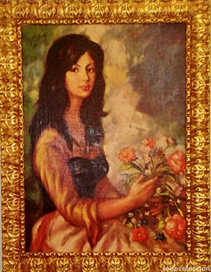 Arte: OLEO SOBRE LIENZO - MAJA DE RIBERA CON TOQUE MODERNISTA -Bella composicion de colorido y detalle.