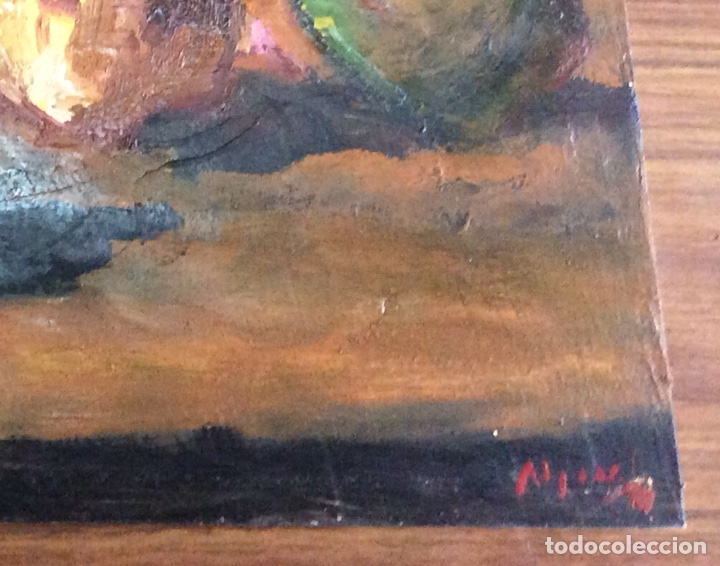 Arte: &Oacute;LEO BODEG&Oacute;N EN TABLA. FIRMADO. - Foto 3