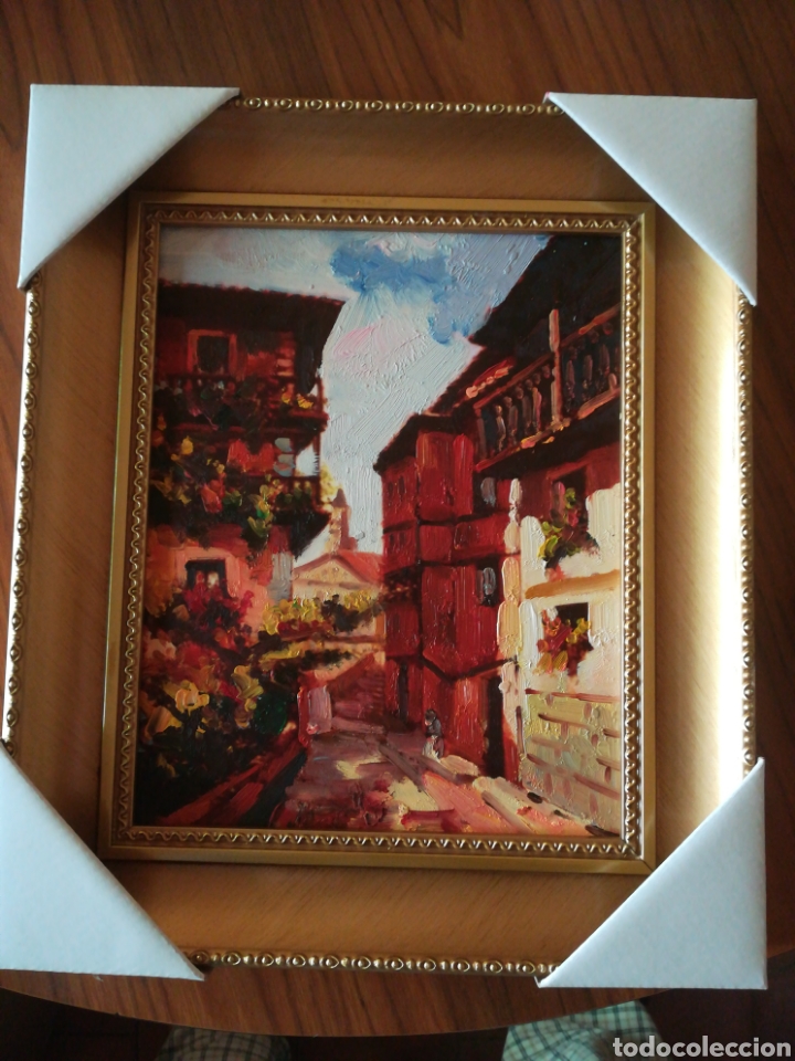 Arte: &Oacute;leo enmarcado paisaje 27.5 x 32.5