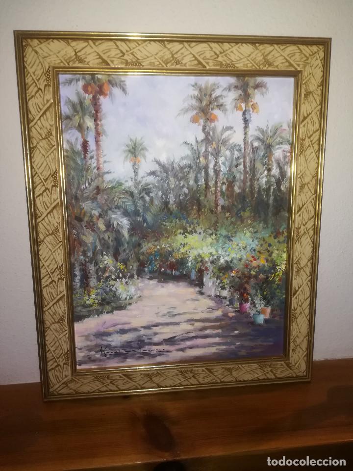 Kunst: VICENTE SANCHEZ NAVARRO - OLEO - PAISAJE DE ELCHE - A&Ntilde;O 1996 - EXCELENTE