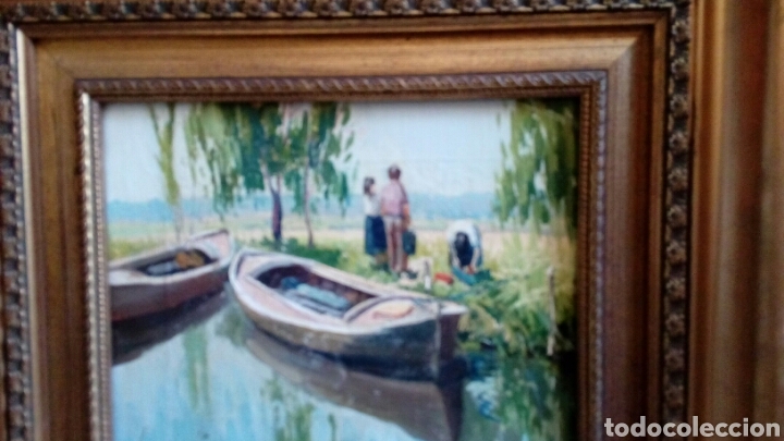 Arte: Barcas en la albufera, oleo de Ignacio Puig - Foto 3