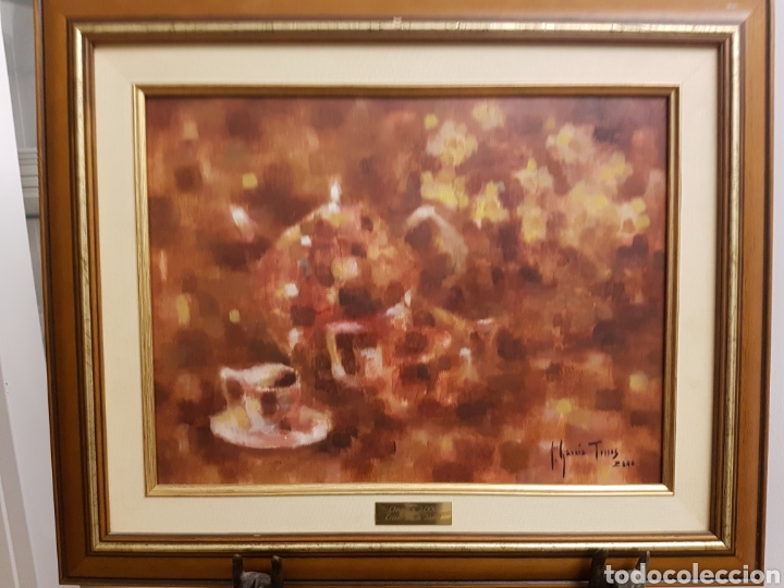 Arte: JOSE GARCIA TORRES (EL PINTOR DE LOS GALLOS) BODEG&Oacute;N AL OLEO SOBRE TABLA, ENMARCADO. 48X40CM