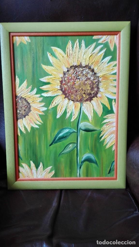 Arte: Jirasoles oleo sobre tabla. - Foto 1