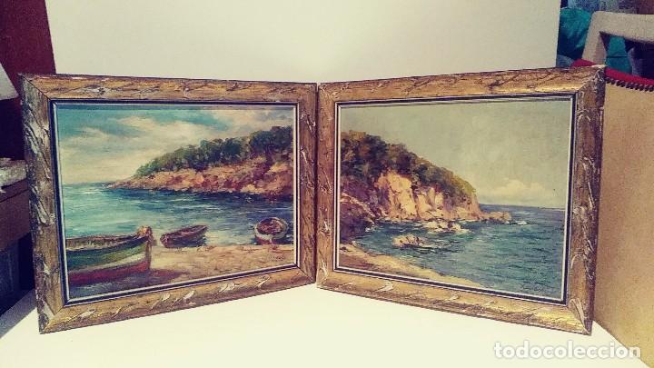 Arte: lote DOS OLEOS DE MARINAS FIRMADO ZAWACKI