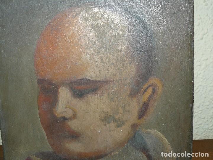 Arte: &ocirc;leo sobre madera - an&oacute;imo - Rostro - Foto 2