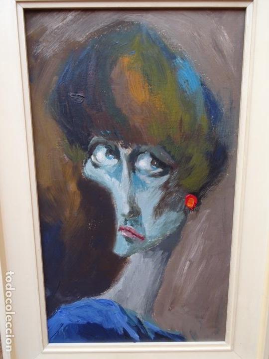 Arte: &Oacute;leo sobre cart&oacute;n.obra expresionista an&oacute;nima.muy buen trazo.