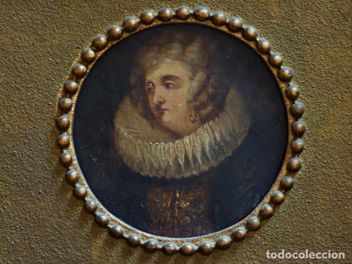 Kunst: OLEO SOBRE COBRE, RETRATO DE UNA DAMA. SIGLO XVIII