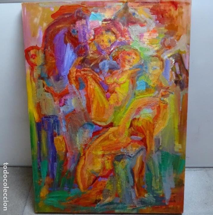 Kunst: Gran &oacute;leo sobre tabla de Ramon Boter.Gran colorido.