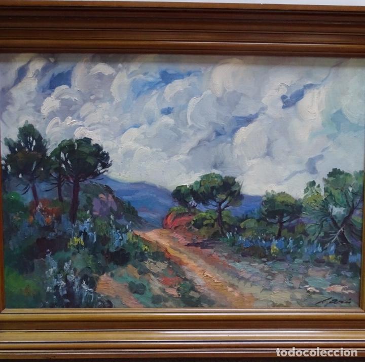 Arte: &Oacute;leo sobre tela de salvador aris(rub&iacute;).Cami de trullas(mura).