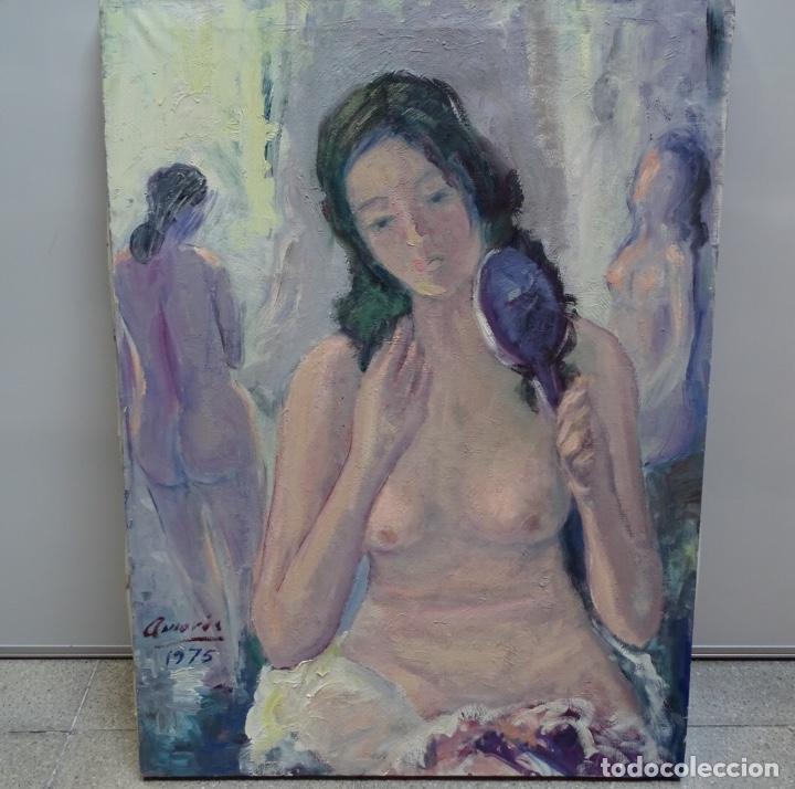 Arte: gran Oleo sobre tela firmado Amor&oacute;s 75.Buen trazo.