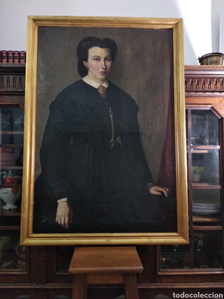 Arte: ESPECTACULAR Cuadro &Oacute;leo Lienzo mujer 1850
