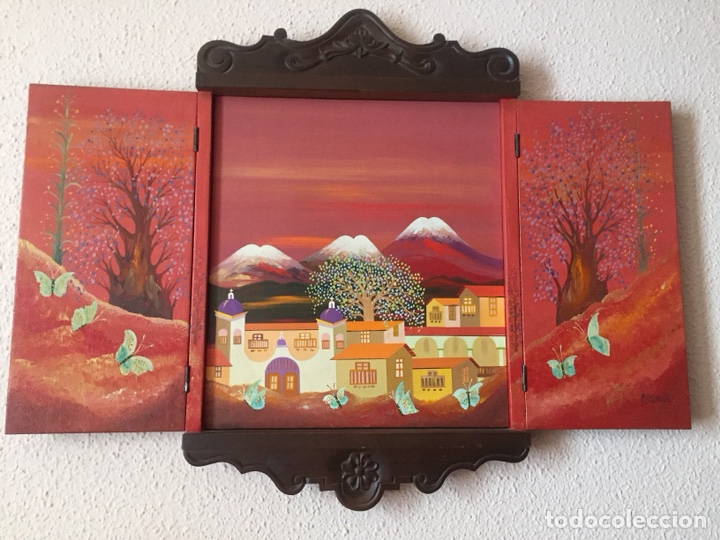 Arte: Tr&iacute;ptico madera 54x35cm. Abierto 70cm - Foto 1