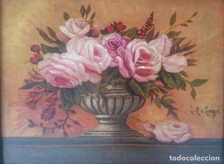 Arte: Bonito Centro con Rosas - Firmado - Foto 2
