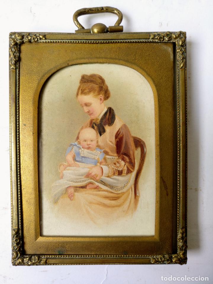 Antigua Pintura Miniatura Original Siglo 19 Sold At Auction