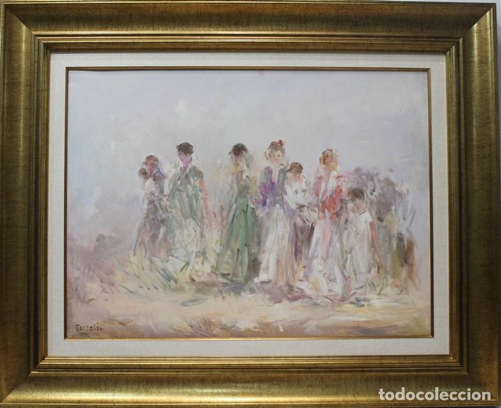 Arte: Gitanas - Ferreira - Oleo sobre lienzo - 110x89 cm - Foto 1