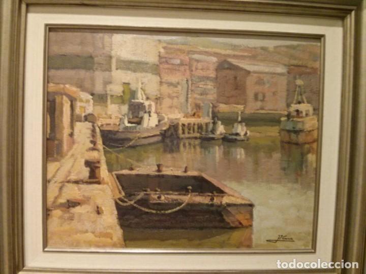Arte: Ria de Bilbao. Darsena de Axpe . Autor J Garcia Santamaria