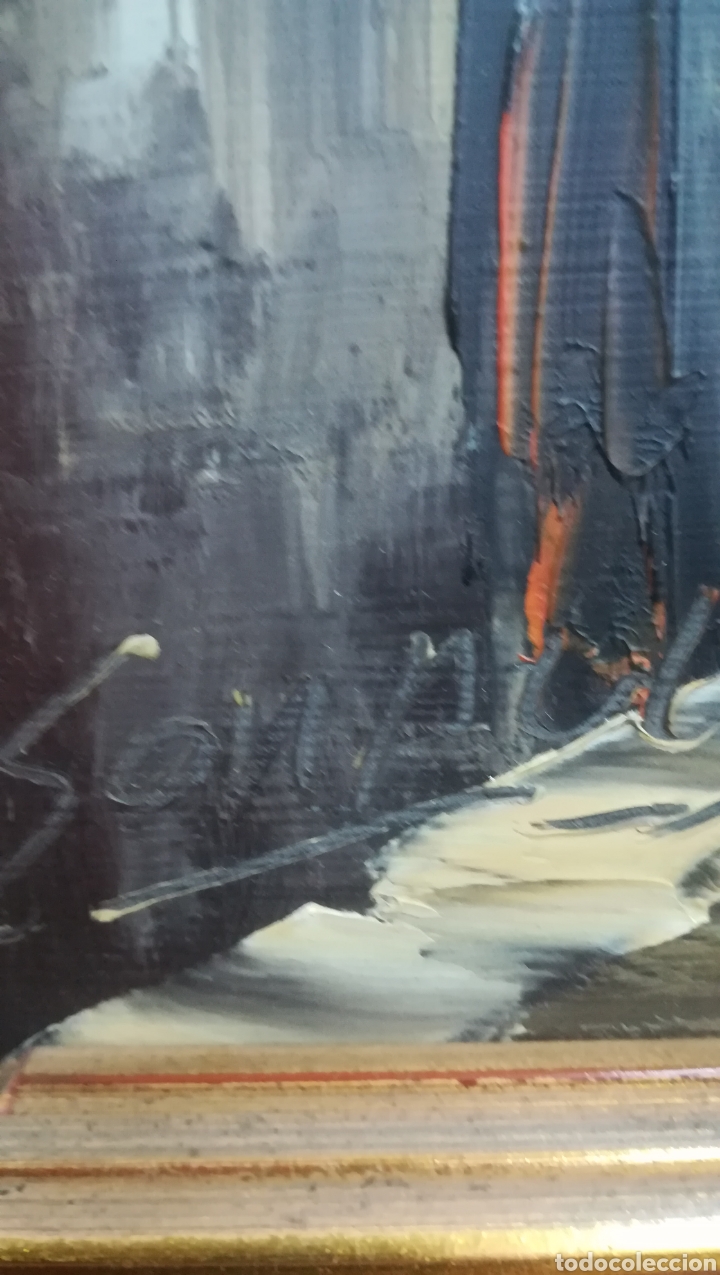 Arte: Antiguo &oacute;leo sobre table firmado - Foto 2