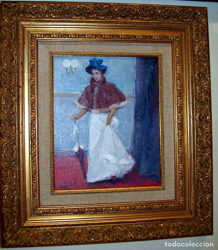 Arte: MAGNIFICA OBRA DEL PINTOR SAGASTA SE&Ntilde;ORA EPOCA PARIS A&Ntilde;O 1940 FIRMADA Y FECHADA MED 27 X 22 CM CERTI