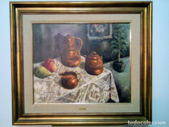 Arte: Pujol Pons. &Oacute;leo sobre lienzo Bodeg&oacute;n. - Foto 1