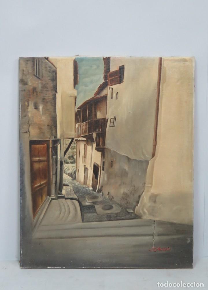 Art: VISTA CALLE DE PUEBLO. FIRMADO M. PARICIO