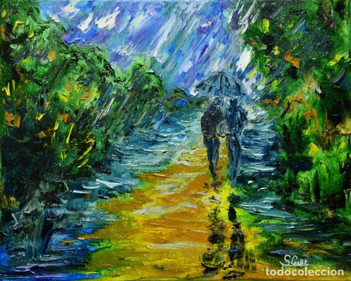 Arte: Paseo bajo la lluvia. - Foto 1