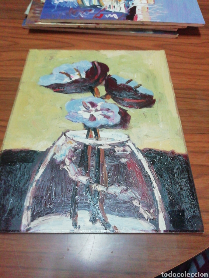 Arte: &Oacute;leo pintado a mano 25x20 - Foto 1