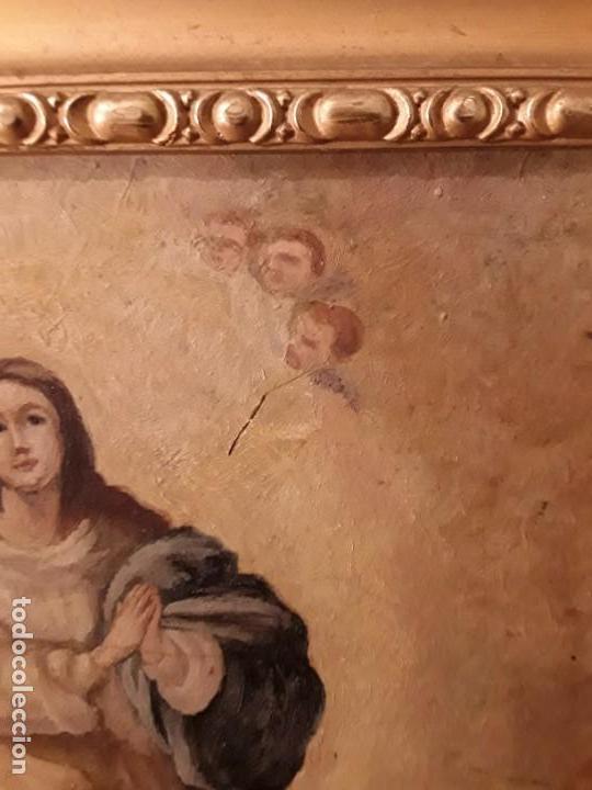 Arte: INMACULADA CONCEPCI&Oacute;N  - COPIA MURILLO - OLEO SOBRE TABLA. - Foto 5