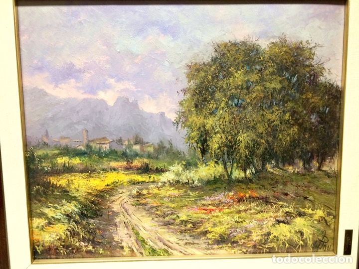 Arte: Isidor Pou Costa 1925, resid&egrave;ncia en Sabadell, oleo en lienzo de 46 cm x 38 cm mas marco