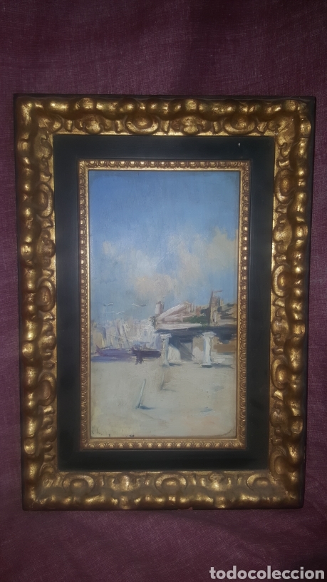Arte: CUADRO PAISAJE &Oacute;LEO SOBRE TABLA - Foto 1