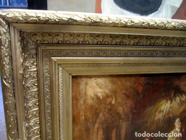 Arte: Escena costumbrista, oleo sobre tabla - Foto 3