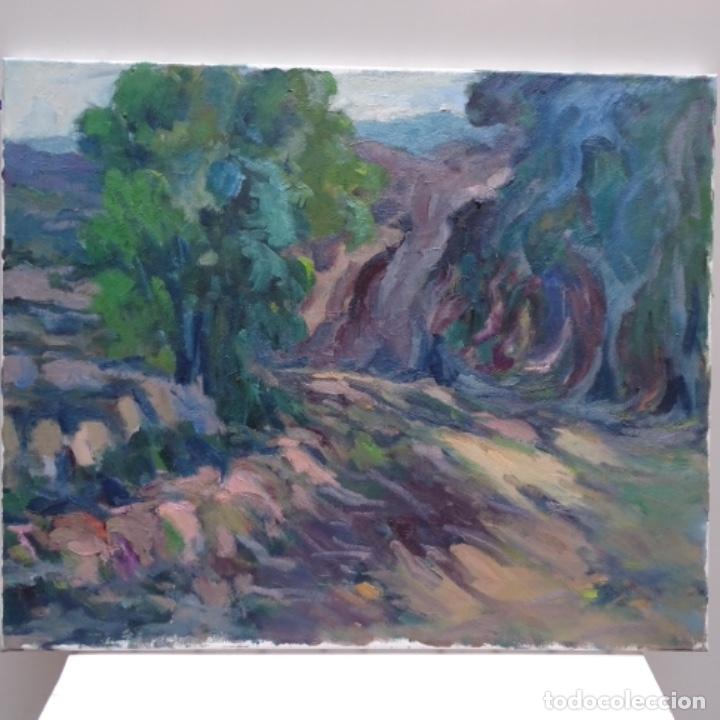 Arte: &Oacute;leo sobre tela.escuela catalana.buen trazo.