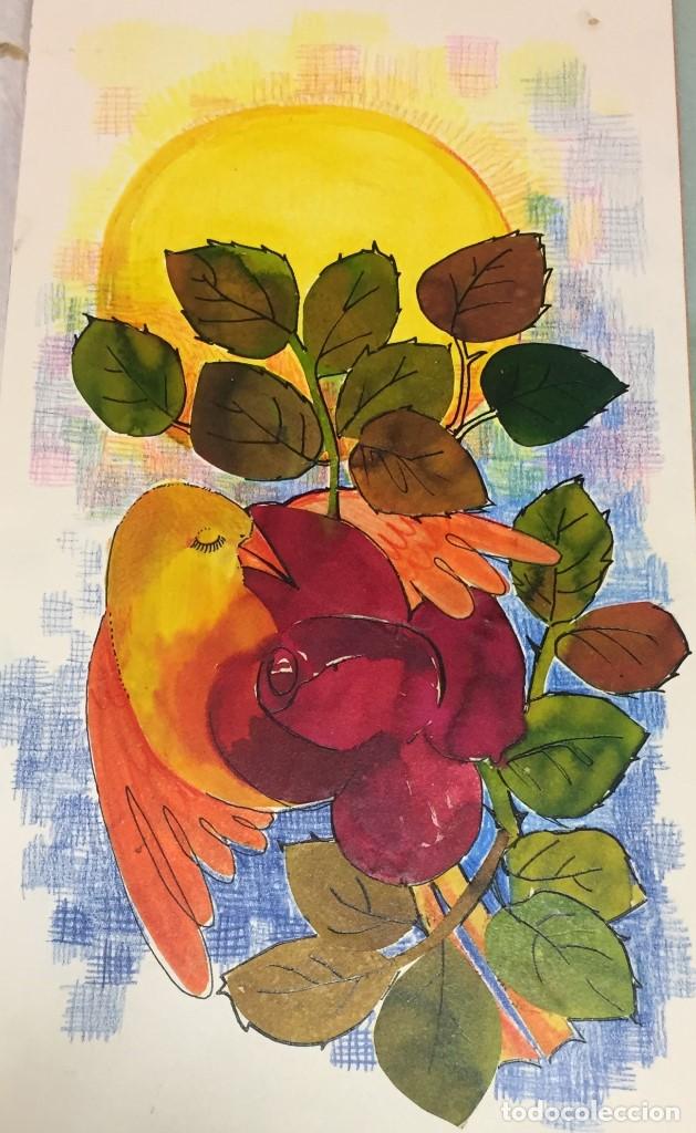 Arte: El Ruise&ntilde;or y la rosa, 20x 40 cms - Foto 1