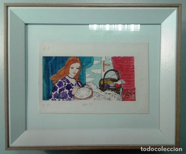 Arte: Boada, Pedro, ilustraci&oacute;n original 1972 - Foto 1