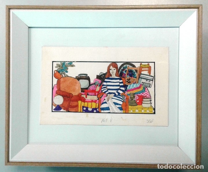 Arte: Boada, Pedro, ilustraci&oacute;n original 1972 - Foto 1