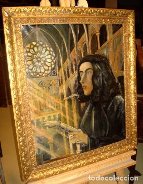 Arte: Cuadro mujer en catedral. - Foto 2