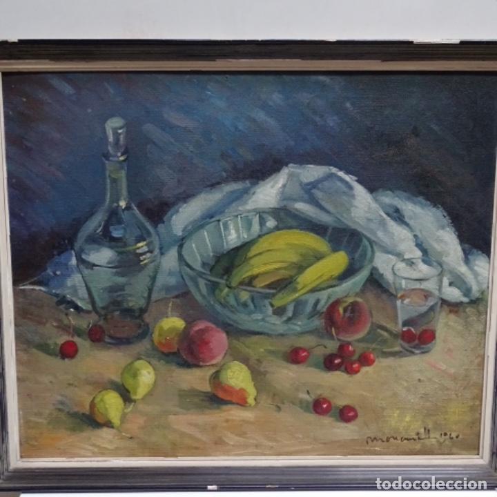 Arte: &Oacute;leo sobre tablex firmado moncunill.bodegon. - Foto 1