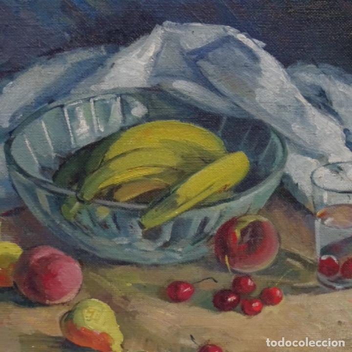 Arte: &Oacute;leo sobre tablex firmado moncunill.bodegon. - Foto 3