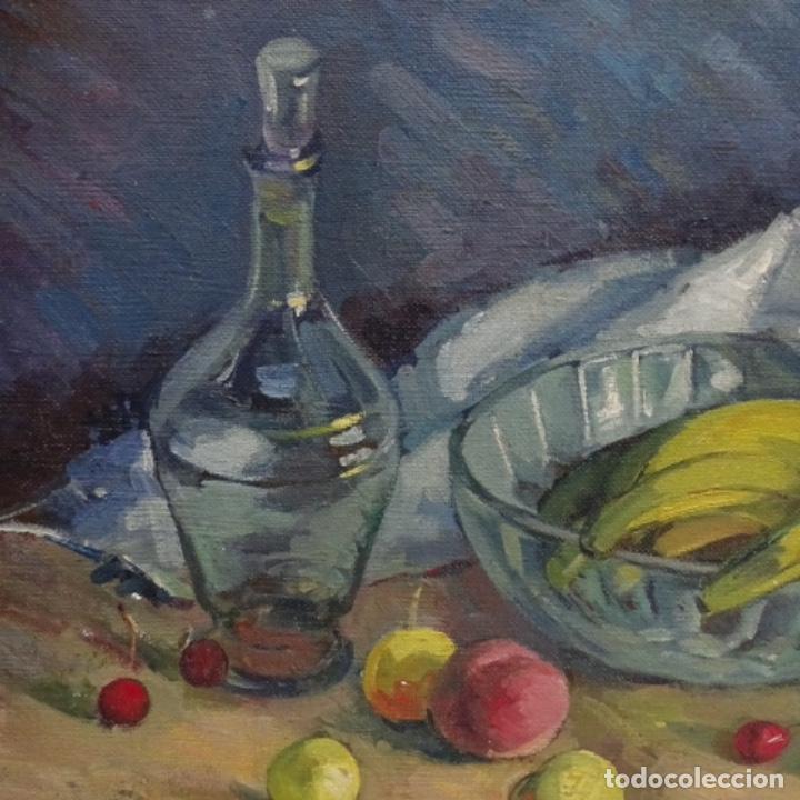 Arte: &Oacute;leo sobre tablex firmado moncunill.bodegon. - Foto 4