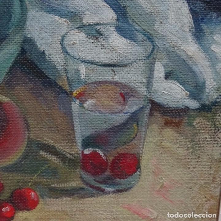 Arte: &Oacute;leo sobre tablex firmado moncunill.bodegon. - Foto 5