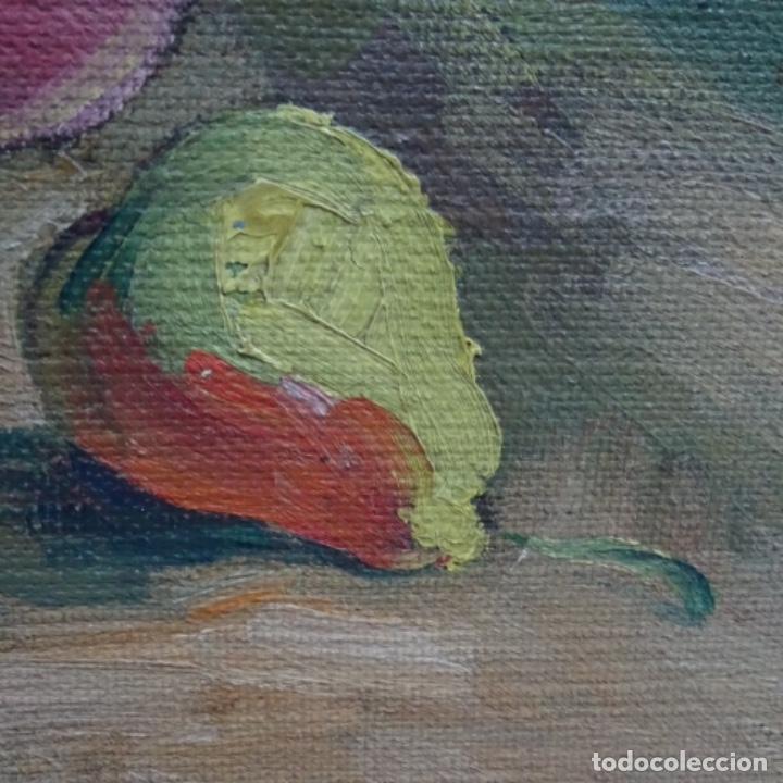 Arte: &Oacute;leo sobre tablex firmado moncunill.bodegon. - Foto 6