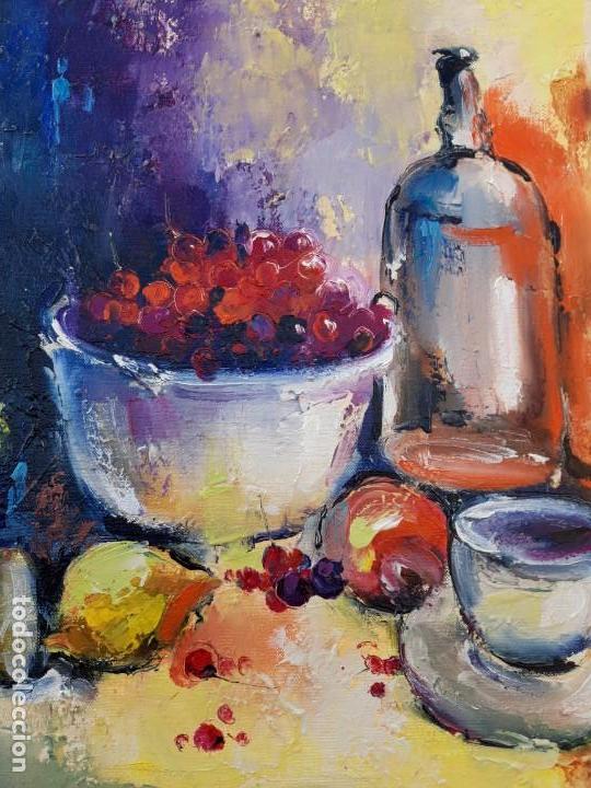 Arte: cuadro al oleo sobre lienzo ,,Bodego con cerezas,, - Foto 3