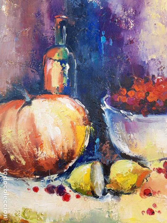Arte: cuadro al oleo sobre lienzo ,,Bodego con cerezas,, - Foto 4