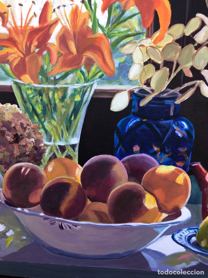 Arte: GRAN BODEGON FLORES Y FRUTAS. - Foto 3