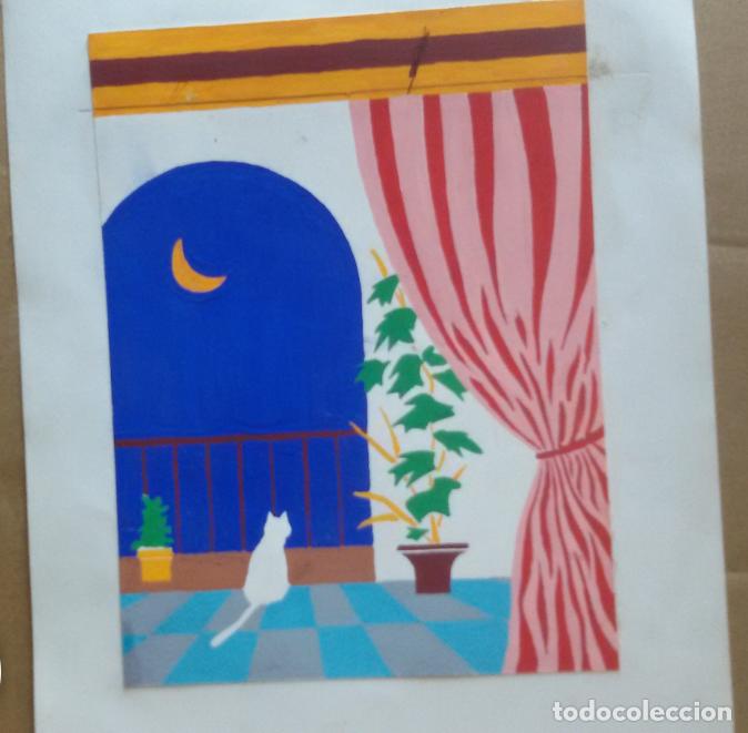 Arte: Gato sobre el balc&oacute;n  original - Foto 2