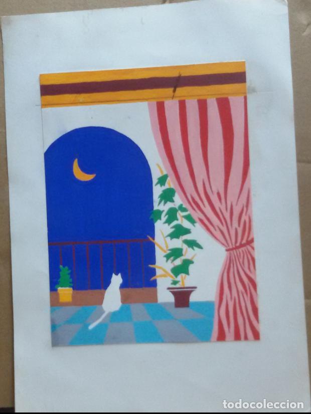 Arte: Gato sobre el balc&oacute;n  original - Foto 3